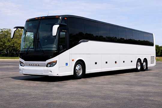 56-passenger charter bus available for charter in Palo Alto, CA