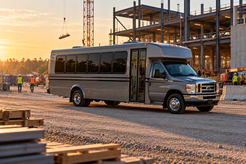Construction Site Shuttle Bus Rentals in Palo Alto, CA